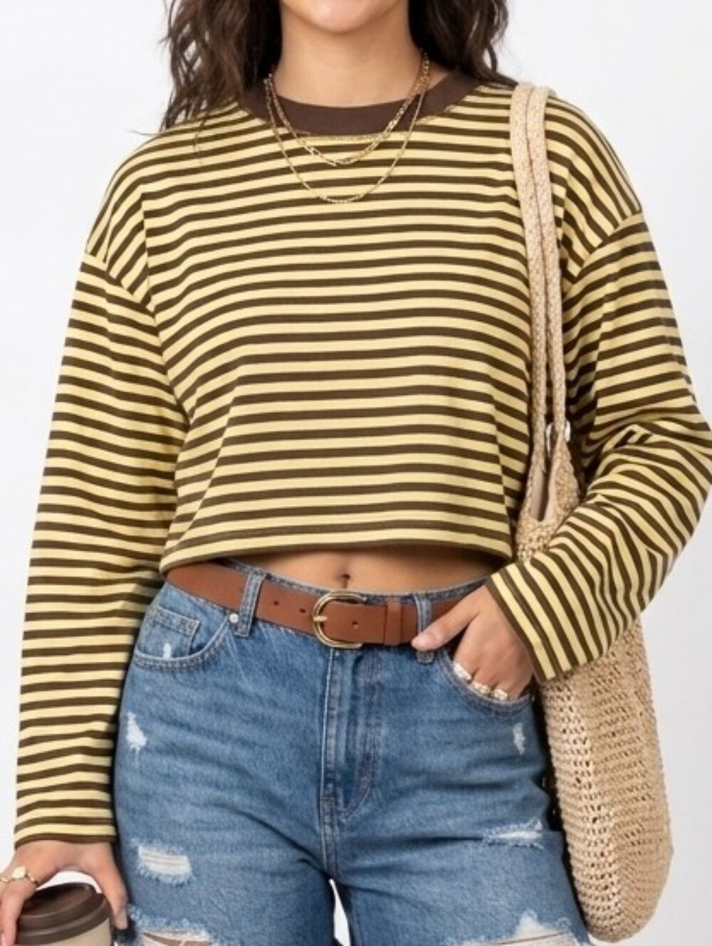 Women's Y2k Striped Crop Top